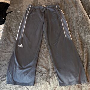 adidas Charcoal Gray Men's Track Pants with Light Gray Accents